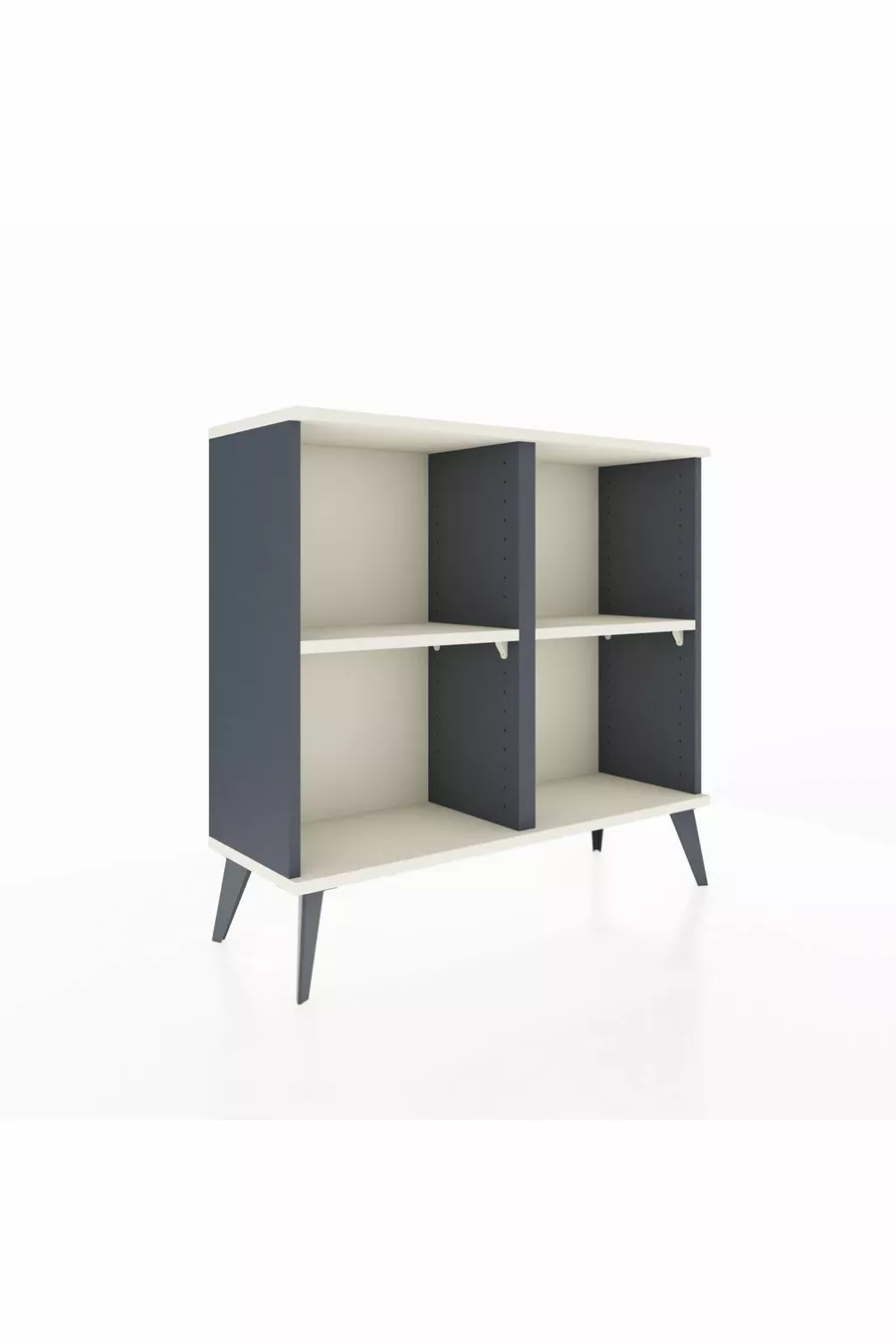 Commode Arges 2 étagères Anthracite-Pierre de lune