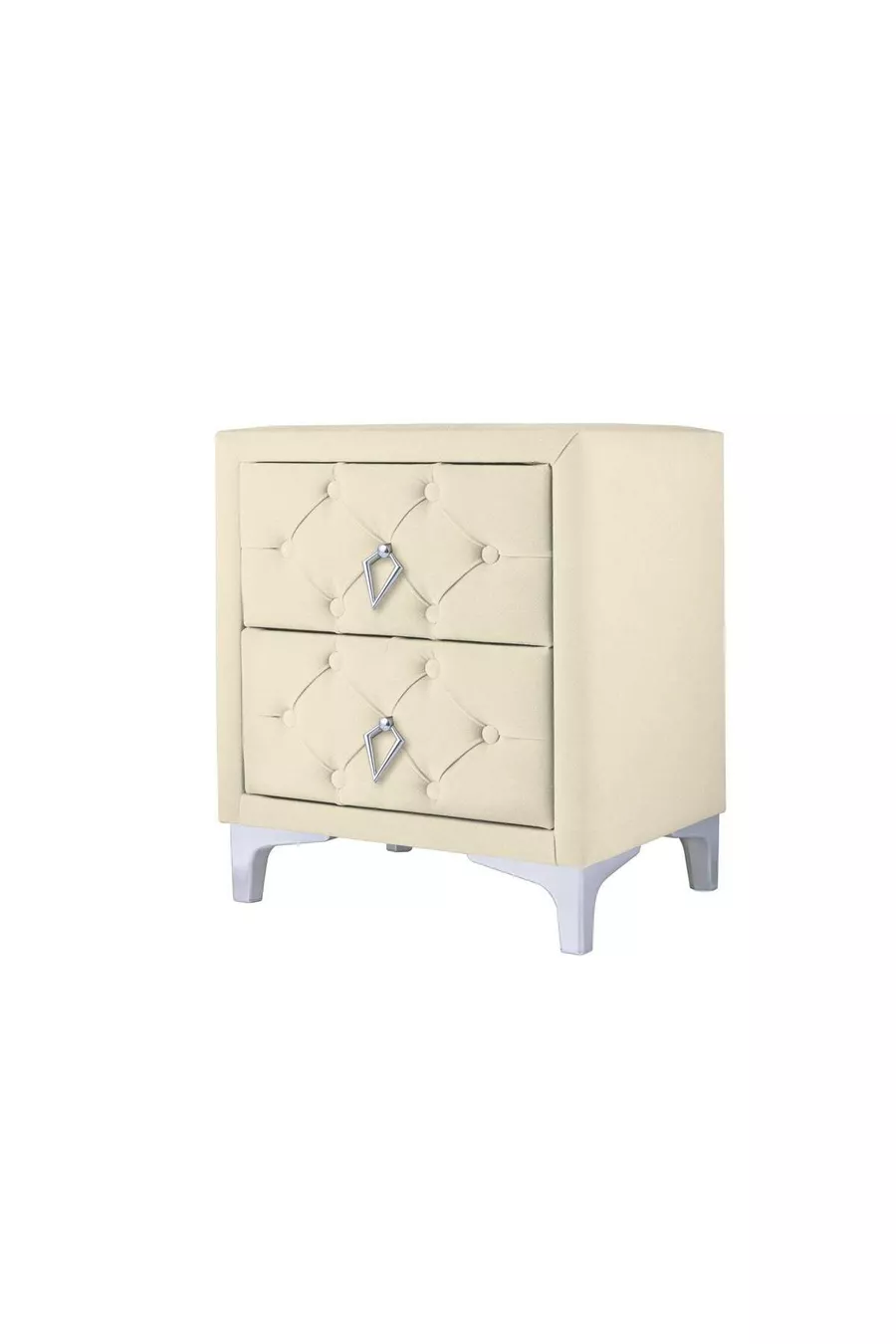 Table de chevet Ruby Silver, 2 tiroirs