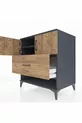 Commode Kronos avec 2 étagères, 1 tiroir et 2 portes, Anthracite-Sapin