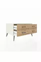 Commode Kronos 4 étagères Pierre de lune-Pierre de lune/Pin