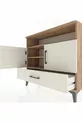 Commode Arges avec 3 étagères, 1 tiroir et 2 portes, en pin-pierre d'ardoise