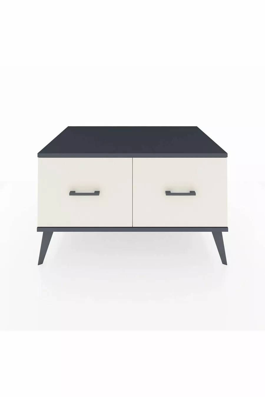 Commode Kronos 2 tiroirs Pierre de Lune-Anthracite/Pierre de Lune