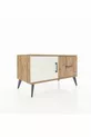 Commode Hyperion à une étagère, un tiroir et une porte, pin-pierre de lave/pin