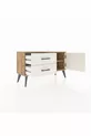 Commode Arges à une étagère, 2 tiroirs et une porte, pin et pierre de l'ay