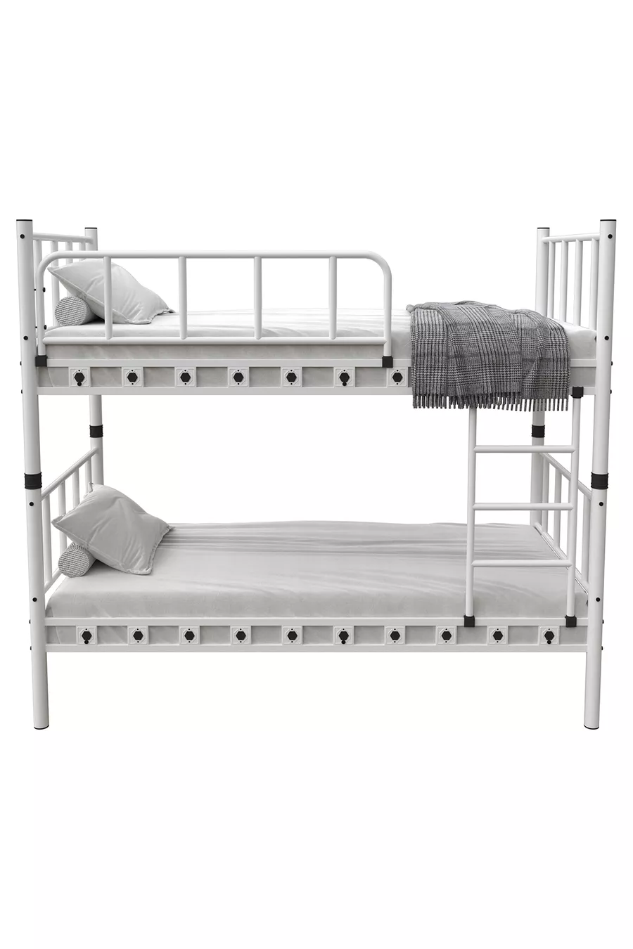 Chambre d'enfant Zambak avec lits superposés et lit métallique blanc