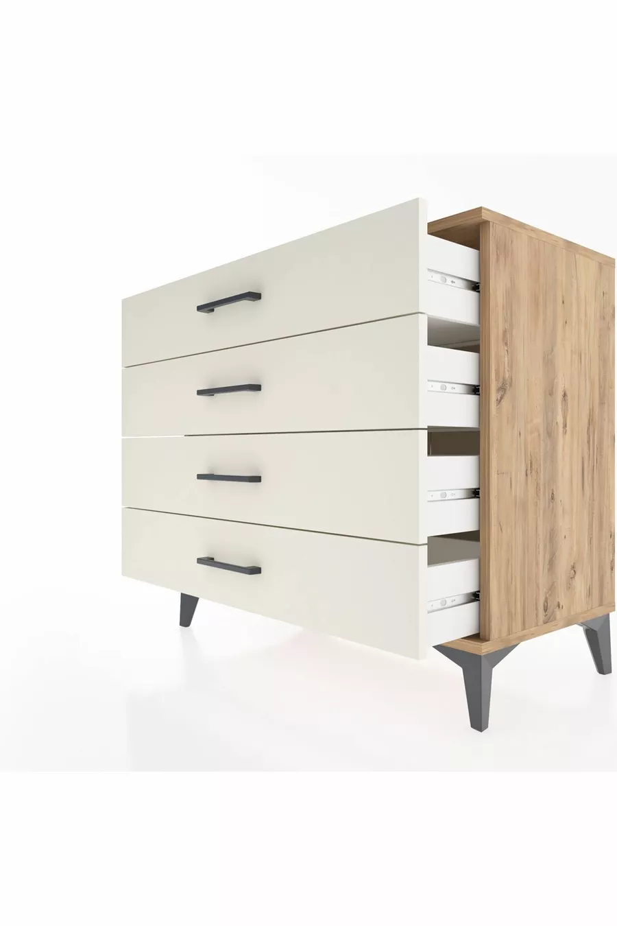 Commode Hyperion 4 tiroirs Pin-Ambre
