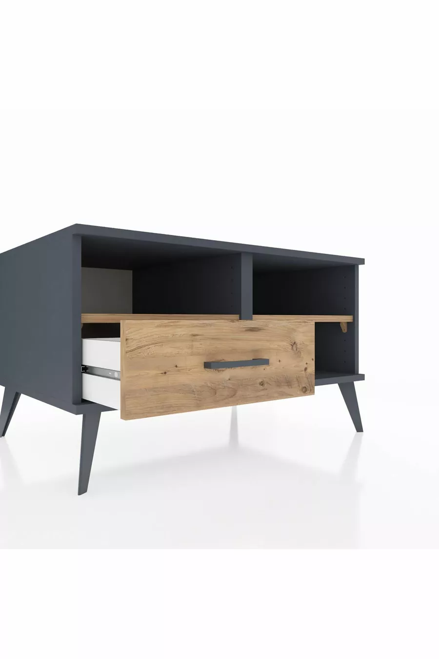 Commode Kronos avec 2 étagères et 1 tiroir Anthracite-Pin