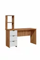 Lits superposés, Litera Ranza Armoire Bureau, Noyer foncé-Blanc