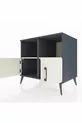 Commode Kronos 2 étagères 2 portes Anthracite-Pierre de lune