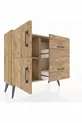 Commode Arges avec une étagère, 2 tiroirs et 2 portes, pin-pin