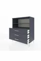 Commode Hyperion 2 étagères 3 tiroirs Anthracite-Anthracite