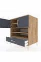 Commode Kronos 4 étagères, 1 tiroir, 2 portes, Pin-Anthracite