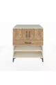 Commode Kronos avec 3 étagères, 1 tiroir et 2 portes, Pierre de Lune-Sapin