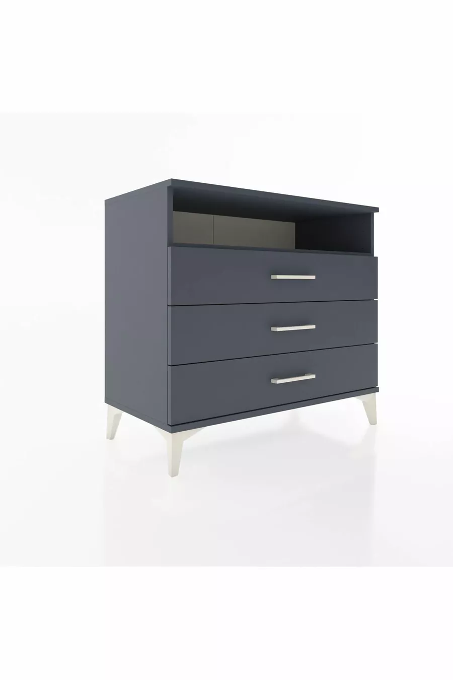 Commode Hyperion à une étagère et trois tiroirs Anthracite-Anthracite
