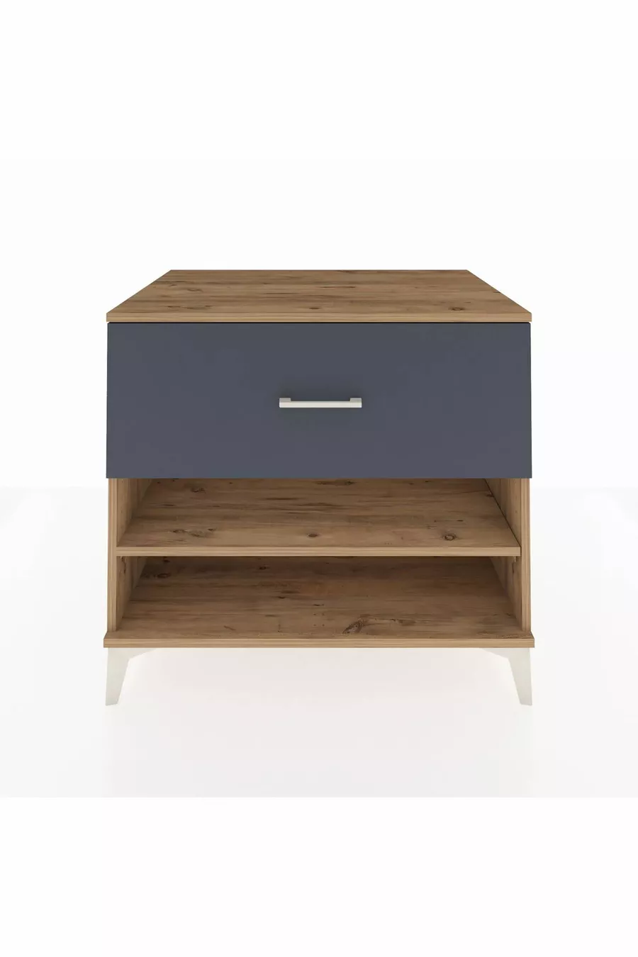 Commode Kronos à une étagère et un tiroir, pin-anthracite