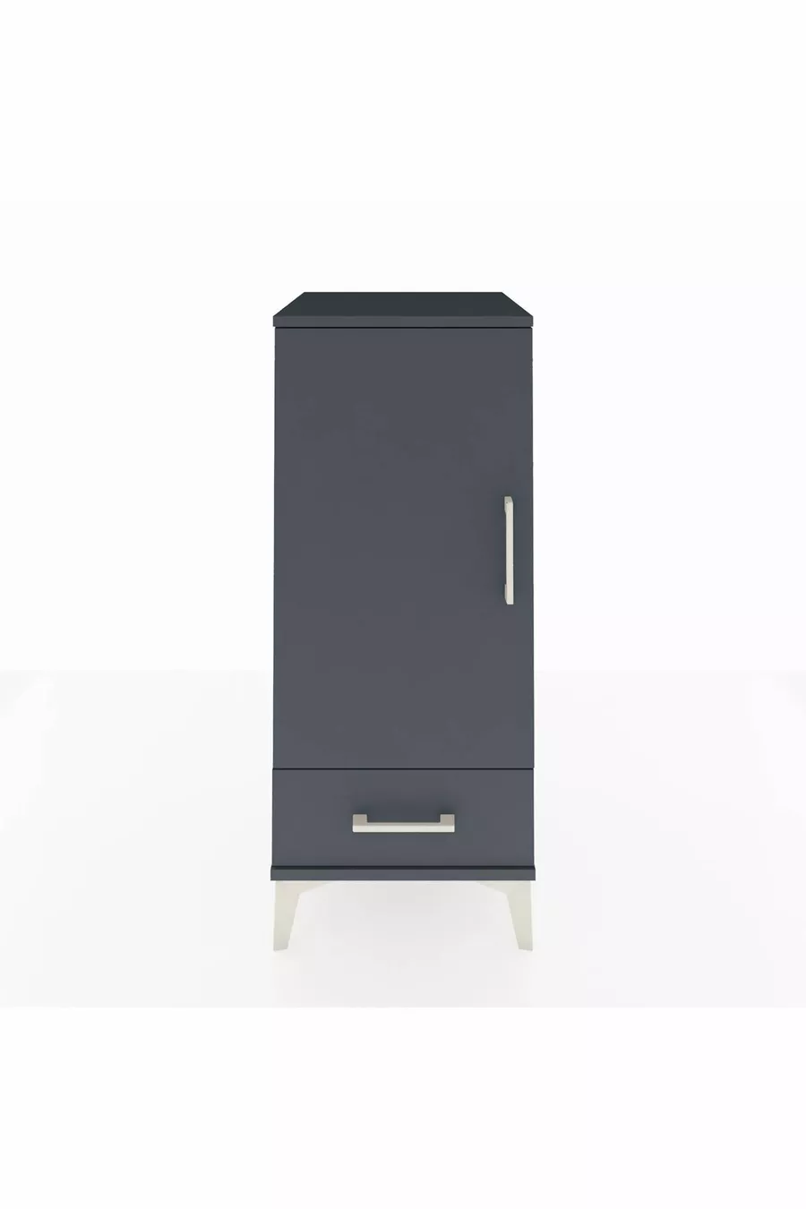Table de chevet Hyperion avec 2 étagères, 1 tiroir et 1 porte, Anthracite-Anthracite