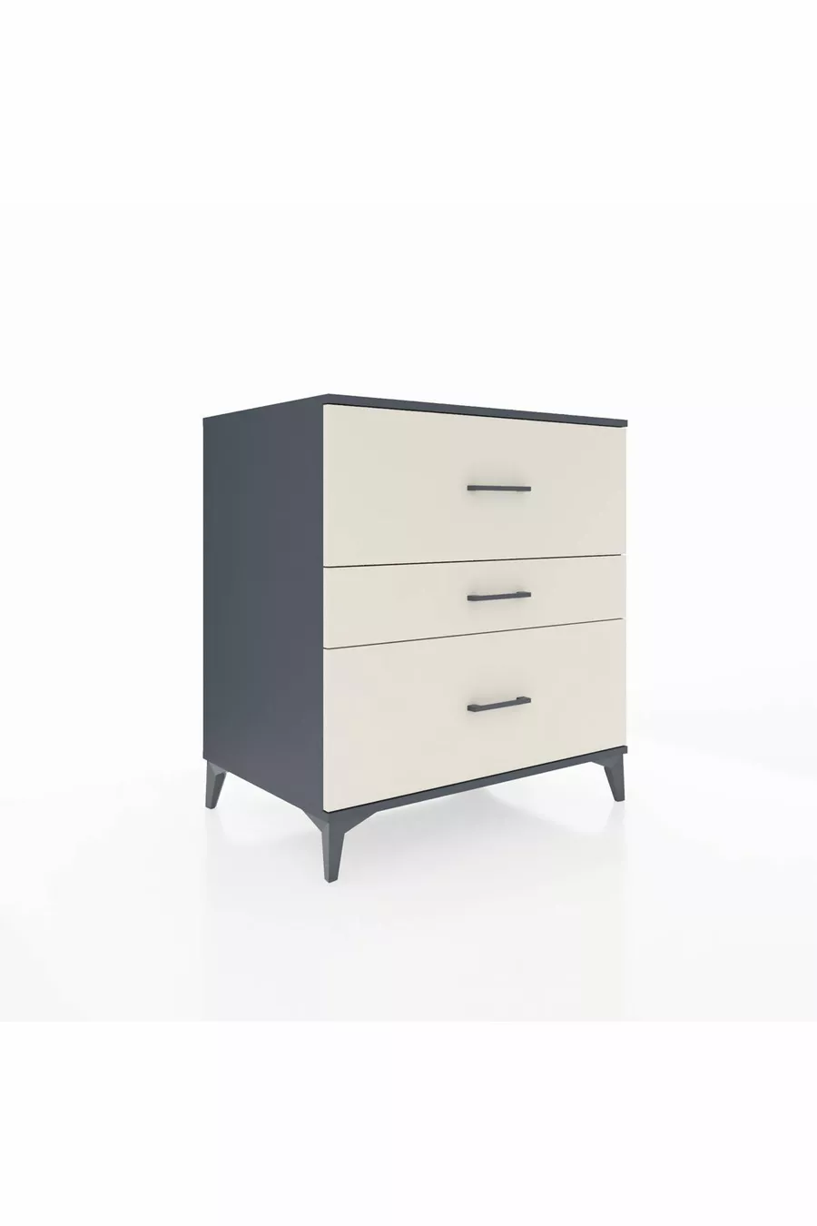 Commode Kronos 3 tiroirs Anthracite-Pierre de lune