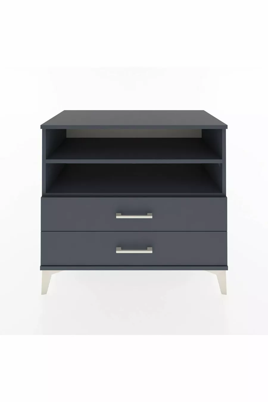 Commode Hyperion 2 étagères 2 tiroirs Anthracite-Anthracite