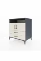 Commode Kronos avec 3 étagères, 2 tiroirs et 2 portes, Anthracite-Sable