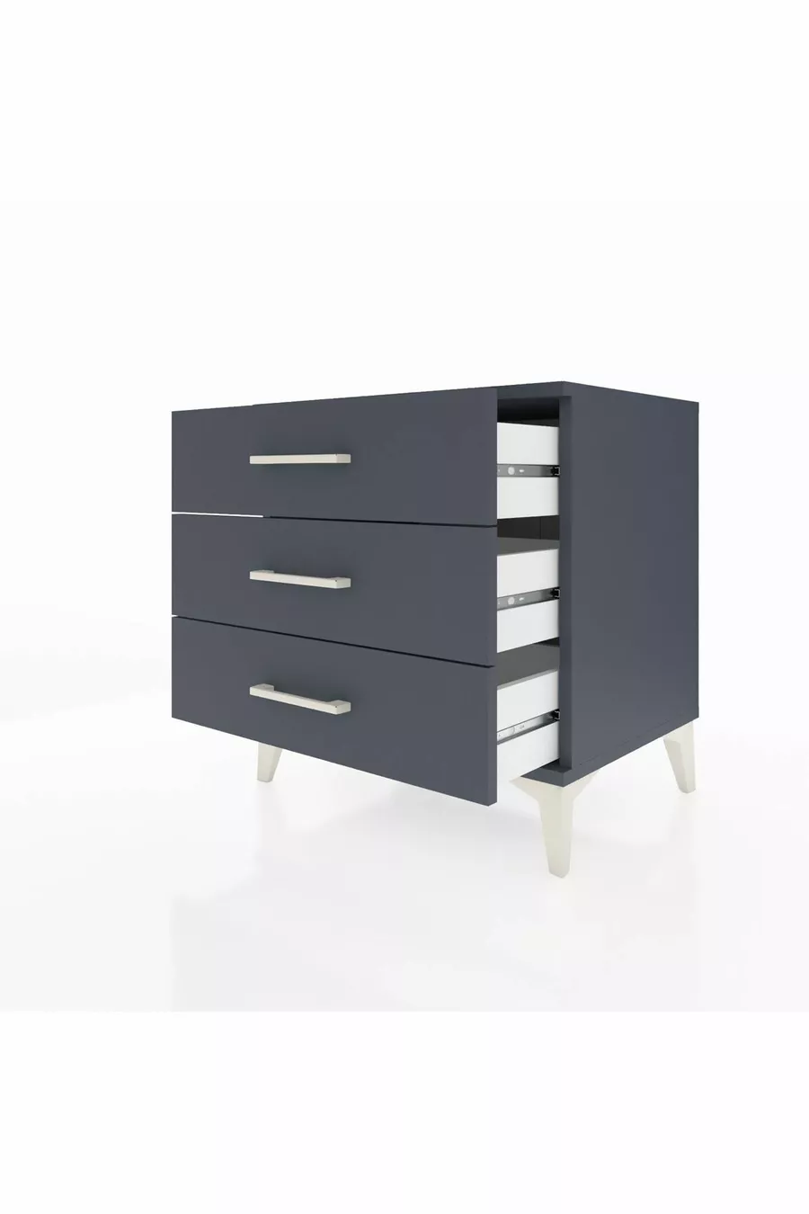 Chevet Hyperion 3 tiroirs Anthracite-Anthracite