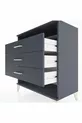 Commode Hyperion à une étagère et trois tiroirs Anthracite-Anthracite