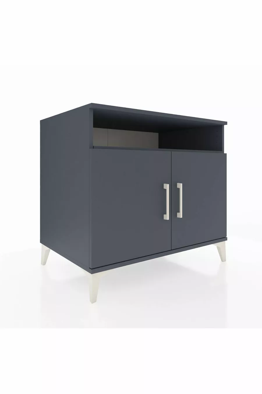 Commode Kronos 2 étagères 2 portes Anthracite-Anthracite