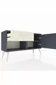 Commode Arges avec une étagère, un tiroir et une porte, Anthracite-Anthracite/Gris pierre