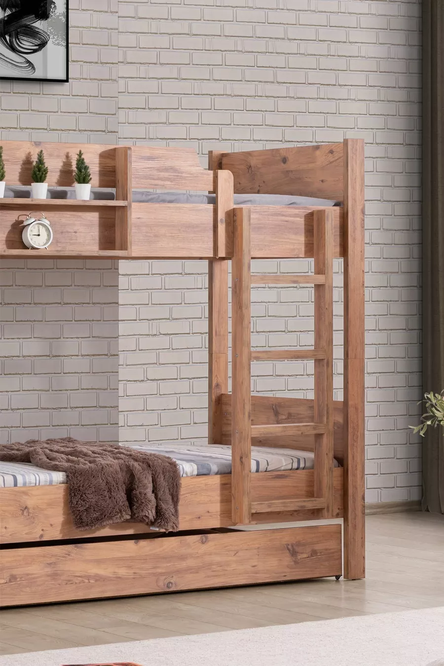 Lits superposés, Lit superposé Asya avec tiroirs et 3 matelas Comfort