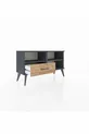 Commode Arges 2 étagères avec un tiroir Anthracite-Anthracite/Merisiers