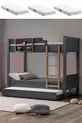Lits superposés en profil MDF, lit superposé modulable Asya avec trois matelas confort