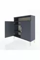 Commode Arges 3 étagères 2 portes Anthracite-Anthracite