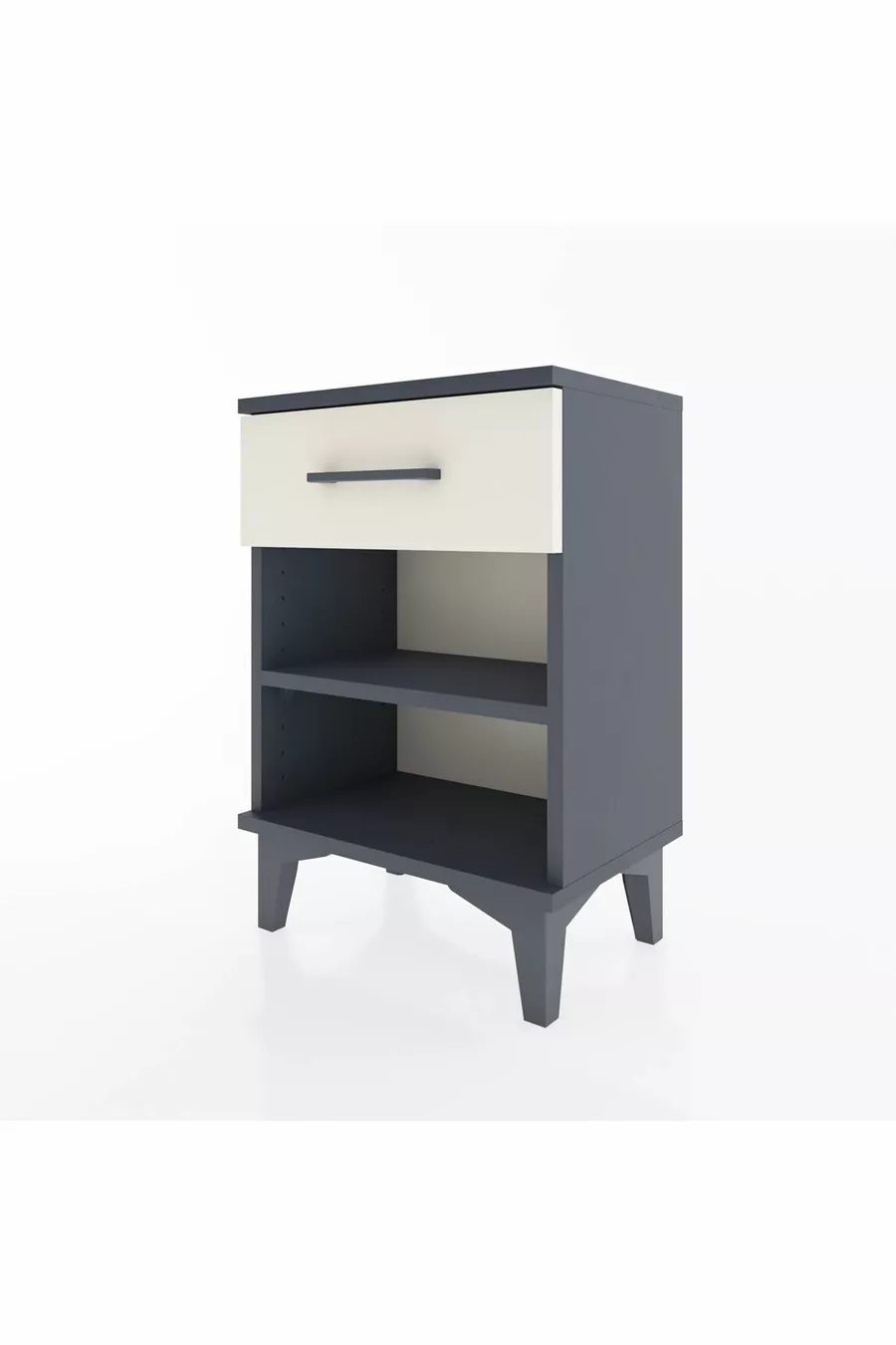 Table de chevet Arges avec une étagère et un tiroir, anthracite-ardoise