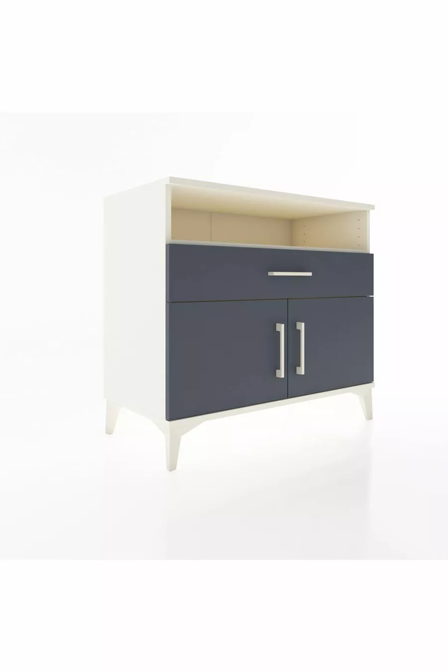 Commode Hyperion à une étagère, un tiroir et deux portes, Ambre-Anthracite