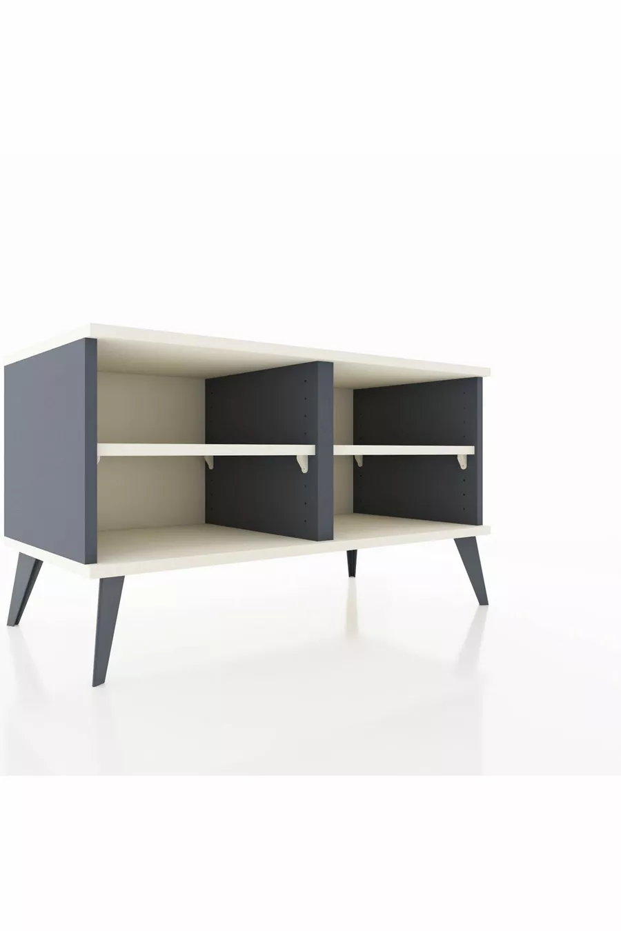 Commode Hyperion 2 étagères Anthracite-Pierre de lune