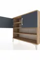 Commode Arges 3 étagères 2 portes Pin-Anthracite