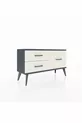 Commode Arges 3 étagères Anthracite-Anthracite/Gris pierre