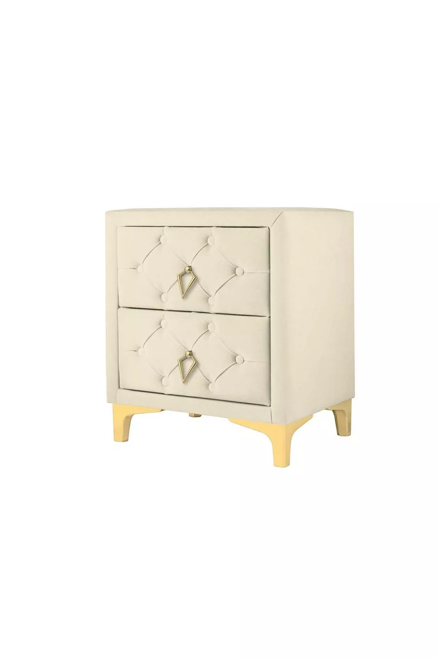 Table de chevet Ruby Gold, à 2 tiroirs