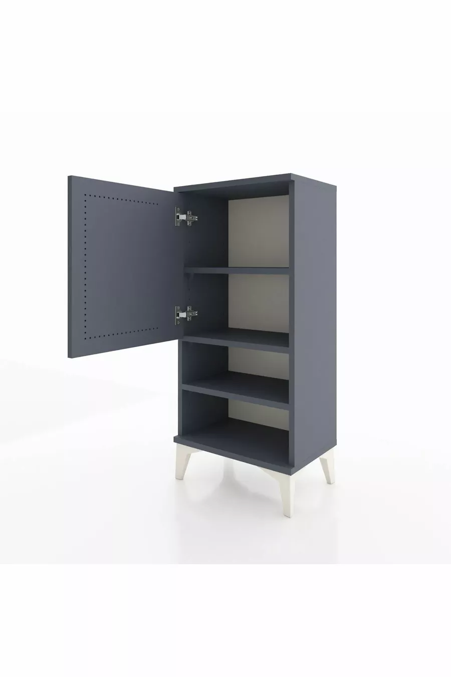 Table de chevet Arges à 3 étagères avec 1 porte, anthracite-anthracite