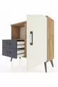 Commode Arges avec 2 étagères, 2 tiroirs et 1 porte, en pin-ardoise/anthracite