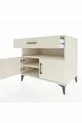 Commode Kronos avec 2 étagères, 1 tiroir et 2 portes, Pierre de Lune-Pierres de Lune