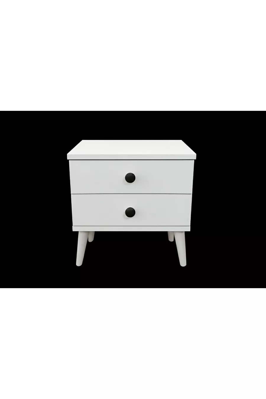Table de chevet blanche brillante, prête à être assemblée