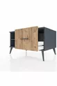 Commode Kronos à une étagère et un tiroir Anthracite-Anthracite/Merisi