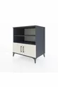 Commode Kronos 3 étagères 2 portes Anthracite-Pierre de lune
