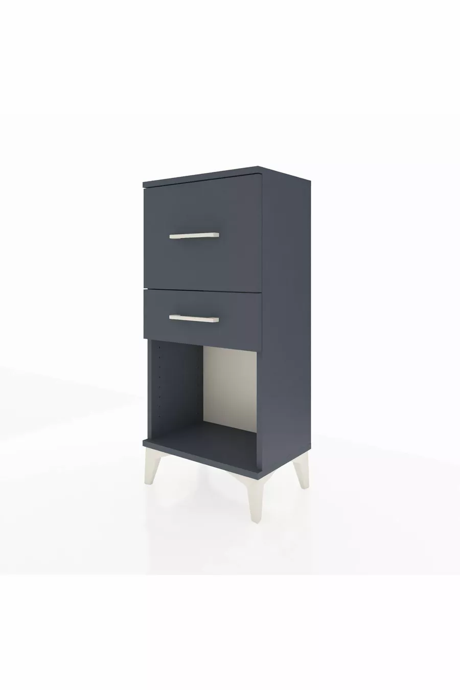 Chevet Arges 2 tiroirs Anthracite-Anthracite