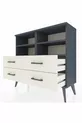 Commode Arges 4 étagères 4 tiroirs Anthracite-Anthracite/Gris pierre