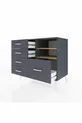 Commode Hyperion 2 étagères 5 tiroirs Anthracite-Sapin/Anthracite