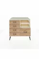 Commode Kronos 2 étagères 5 tiroirs Pierre de lune/Pin