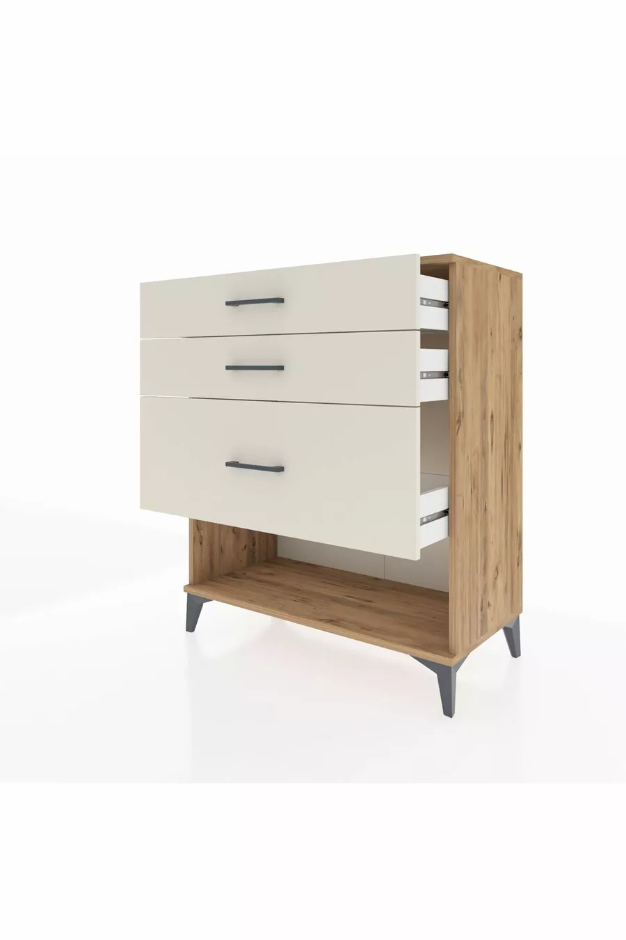 Commode Hyperion 3 tiroirs Pin-Ambre