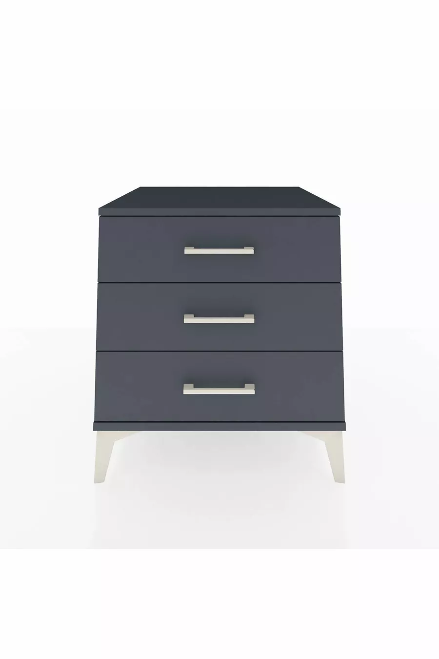 Table de chevet Kronos à 3 tiroirs Anthracite-Anthracite