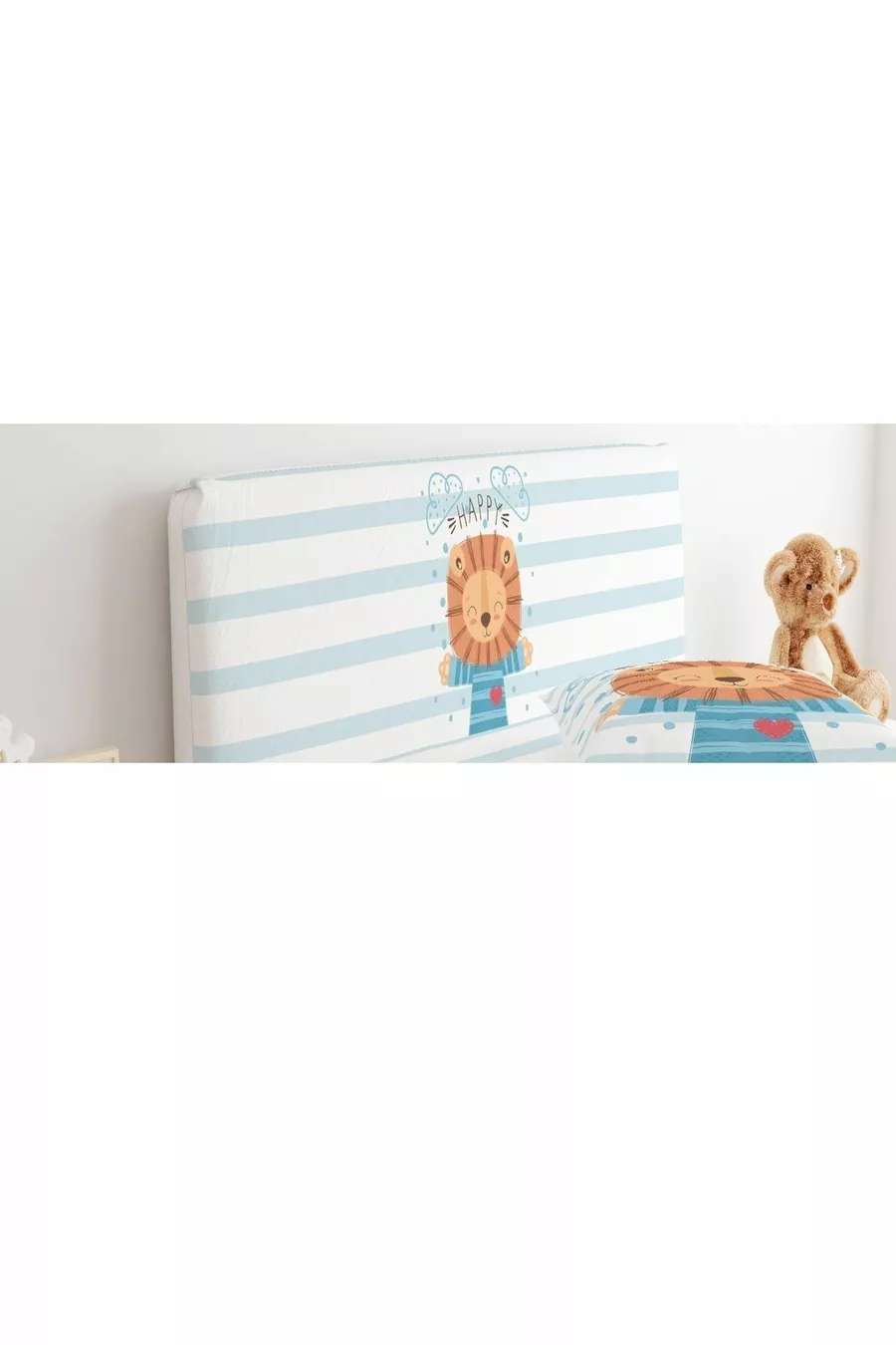 Housse de tête de lit Lion en costume bleu